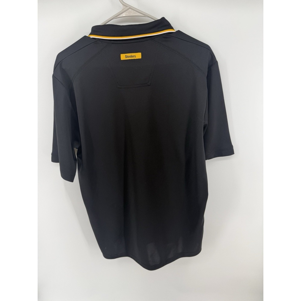 Pittsburgh Steelers NFL Men's Polo Shirt Medium Black Yellow Team Apparel - Picture 5 of 14